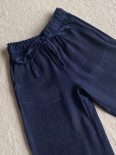 EMERY Full Length Trousers in Midnight Blue