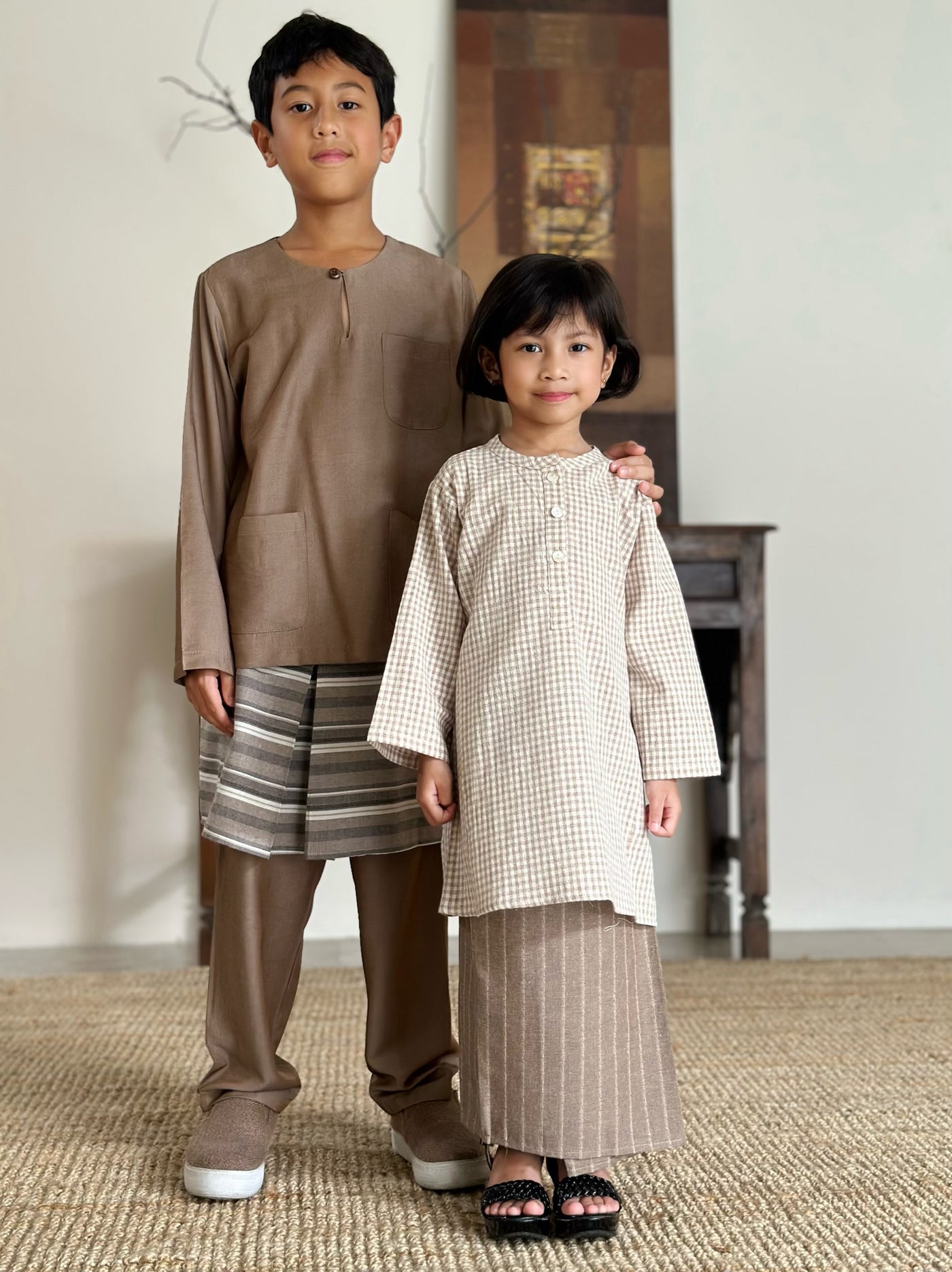 NUH Teluk Belanga Baju Melayu Set in Taupe