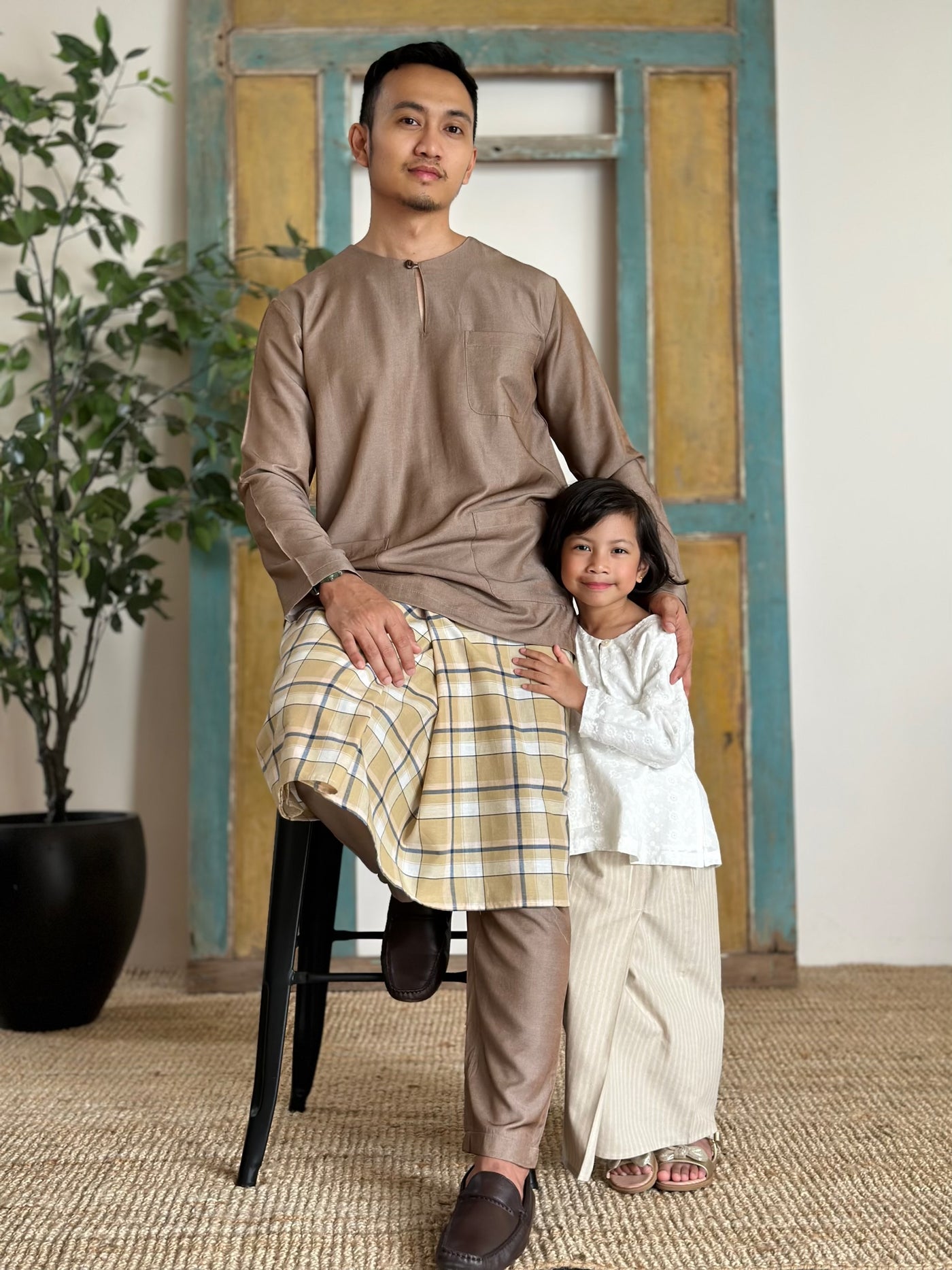 MALIK Teluk Belanga Baju Melayu Set in Taupe