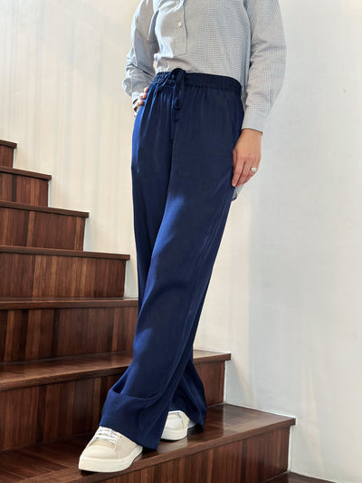 NAOMI Wideleg Trousers in Midnight Blue