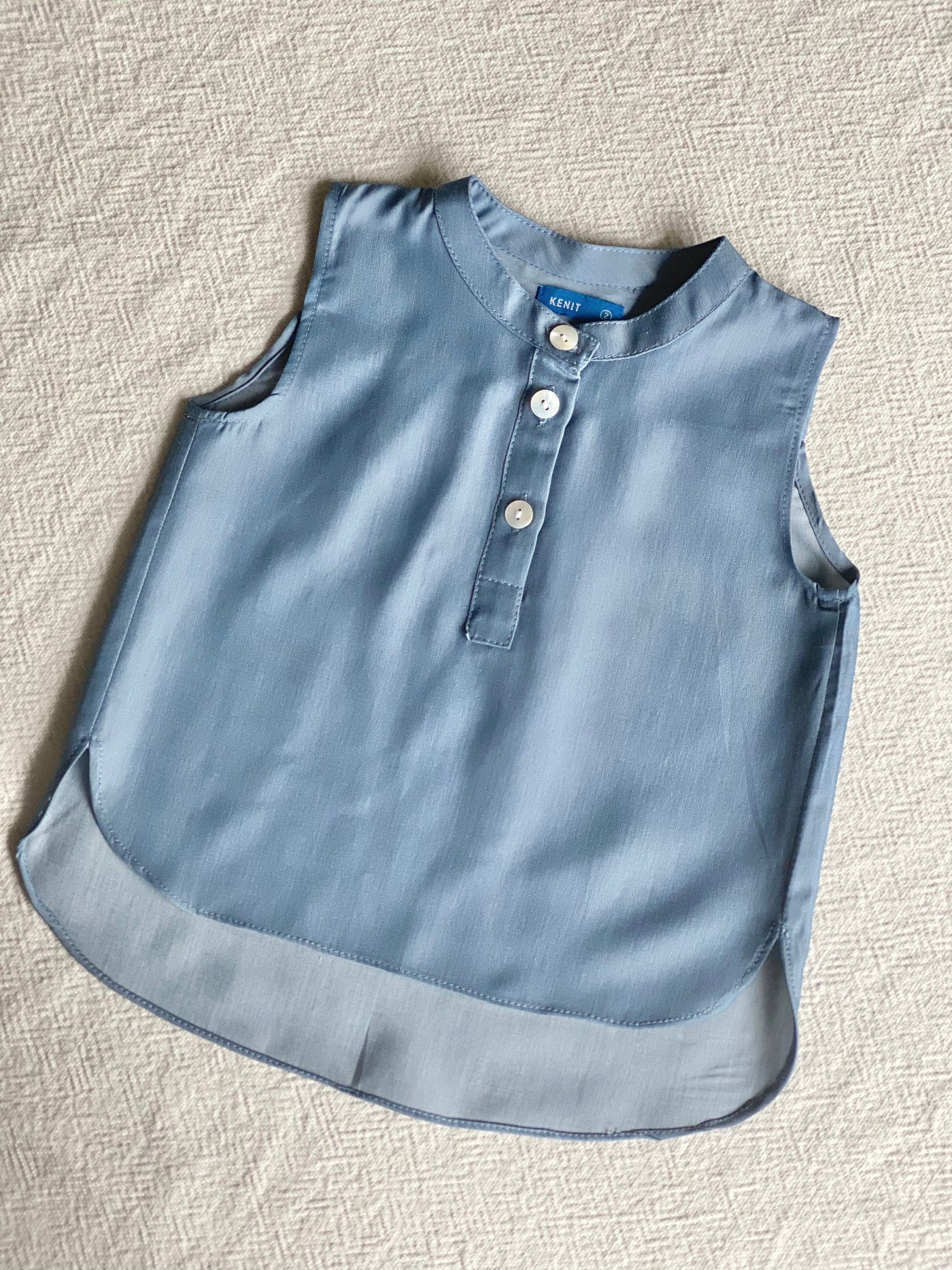 CLAIRE Asymmetric Blouse in Dusty Blue (Top Only)
