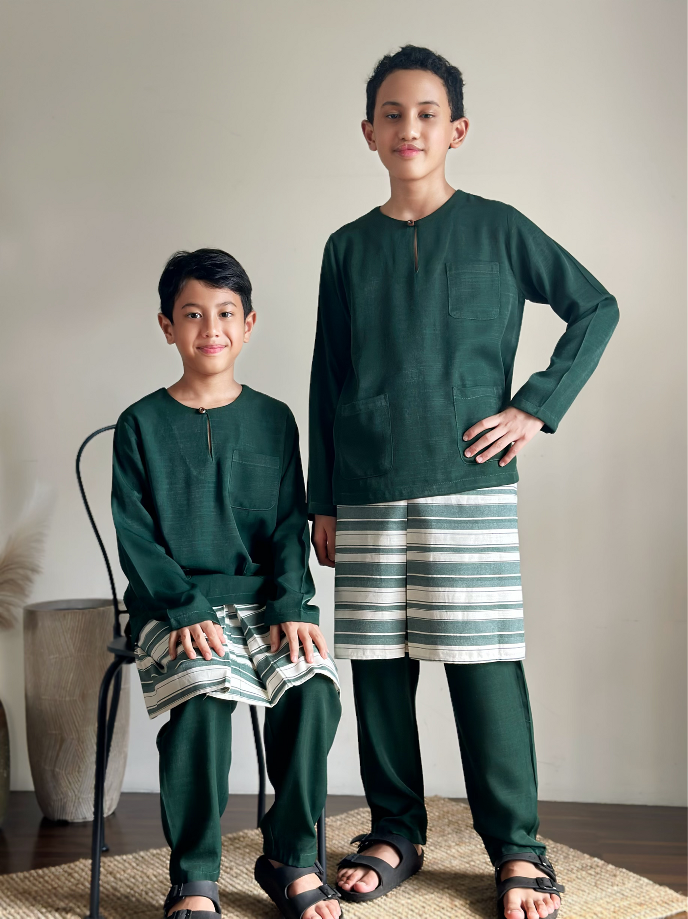 NUH Teluk Belanga Baju Melayu Set in Emerald Green