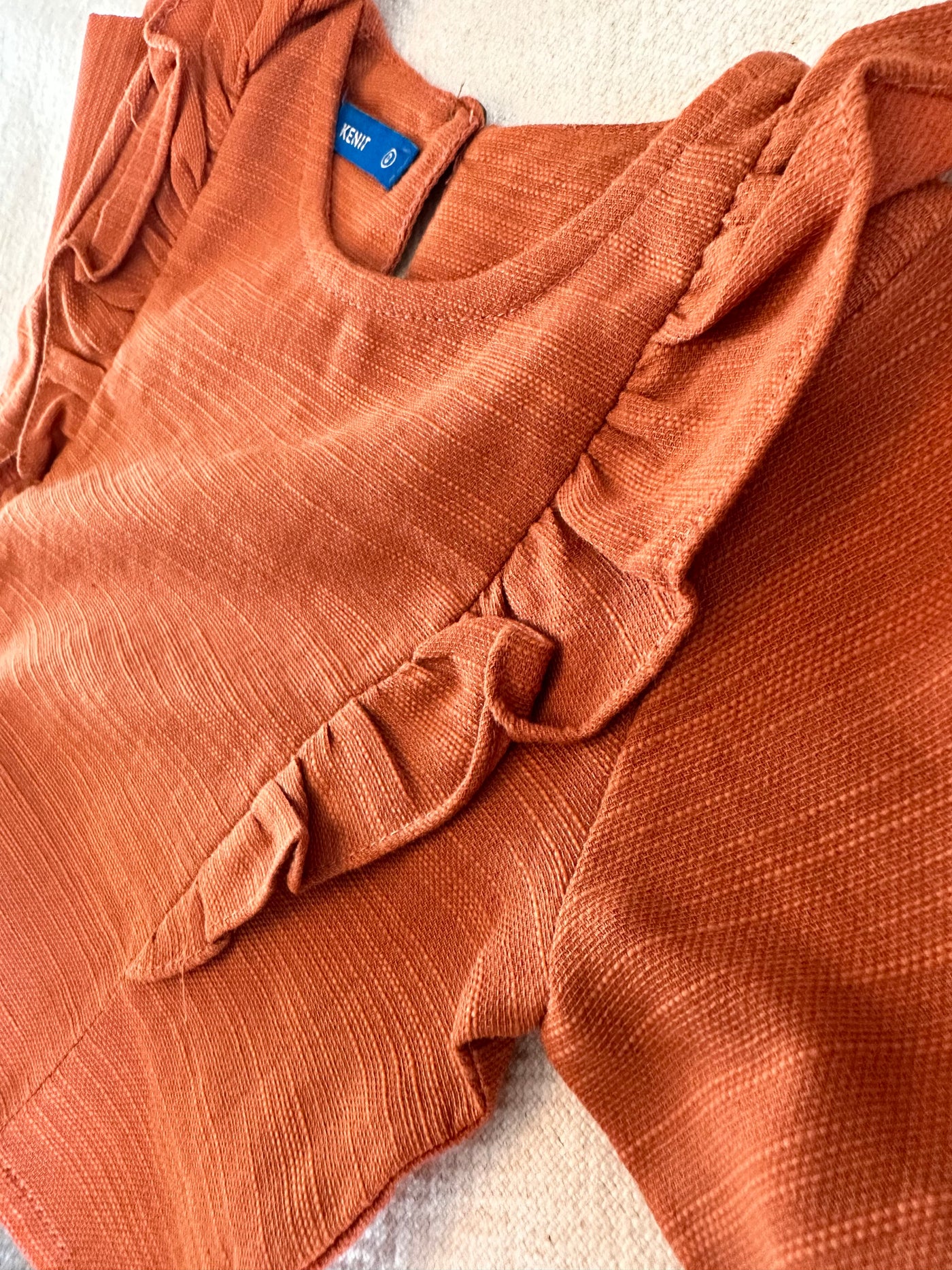 RIANG Frill Blouse & Skirt Set in Cinnamon Lush