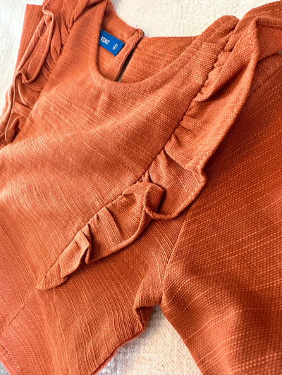 RIANG Frill Blouse & Skirt Set in Cinnamon Lush