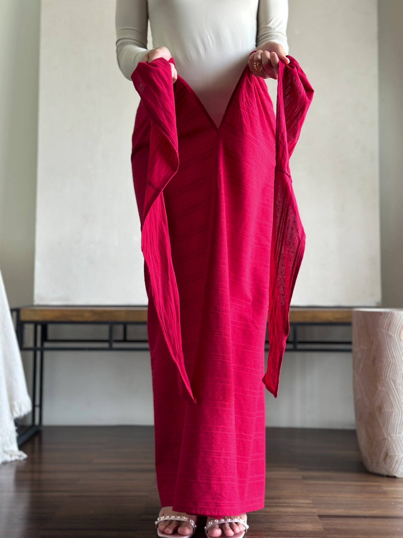 CENDANA Short Kurung Set in Red Rose