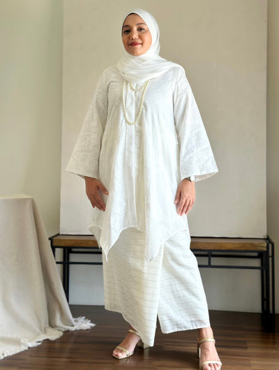 RATU Kebaya Set in White Embroidery