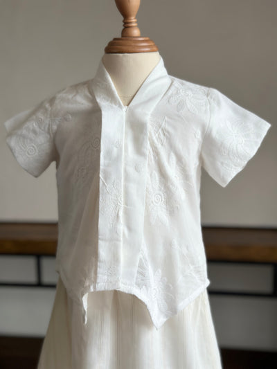 SERI Baby's Kebaya Set in White Embroidery