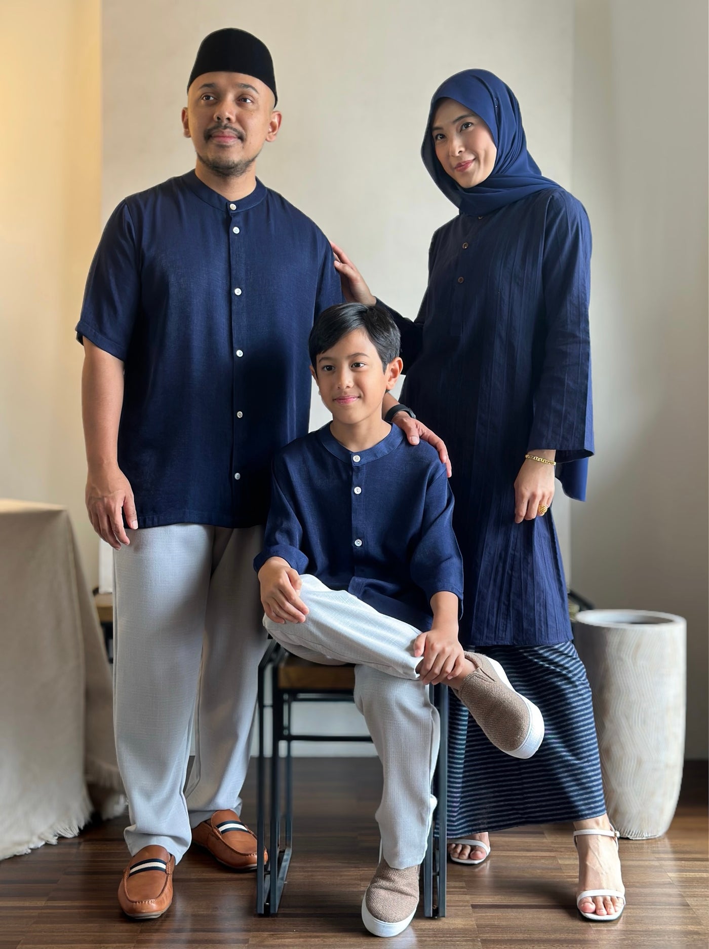 DAYANG Riau Kurung Set in Navy