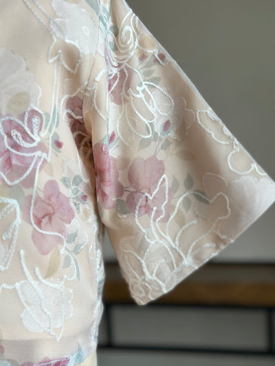 IXORA Baby's Dress with Bolero Set in Vanilla Rose