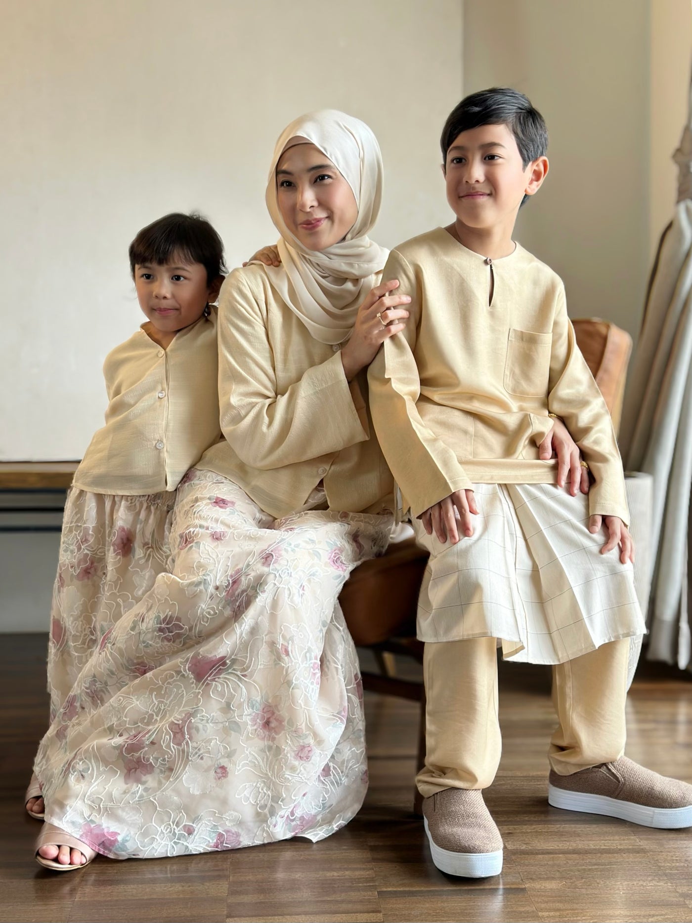 NUH Teluk Belanga Baju Melayu Set in Buttermilk