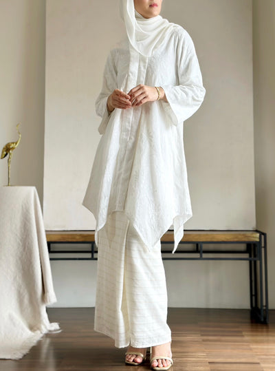 RATU Kebaya Set in White Embroidery