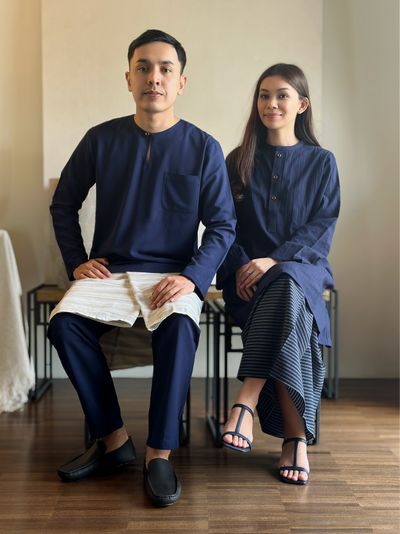 DAYANG Riau Kurung Set in Navy