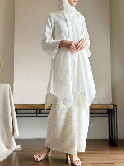 RATU Kebaya Set in White Embroidery