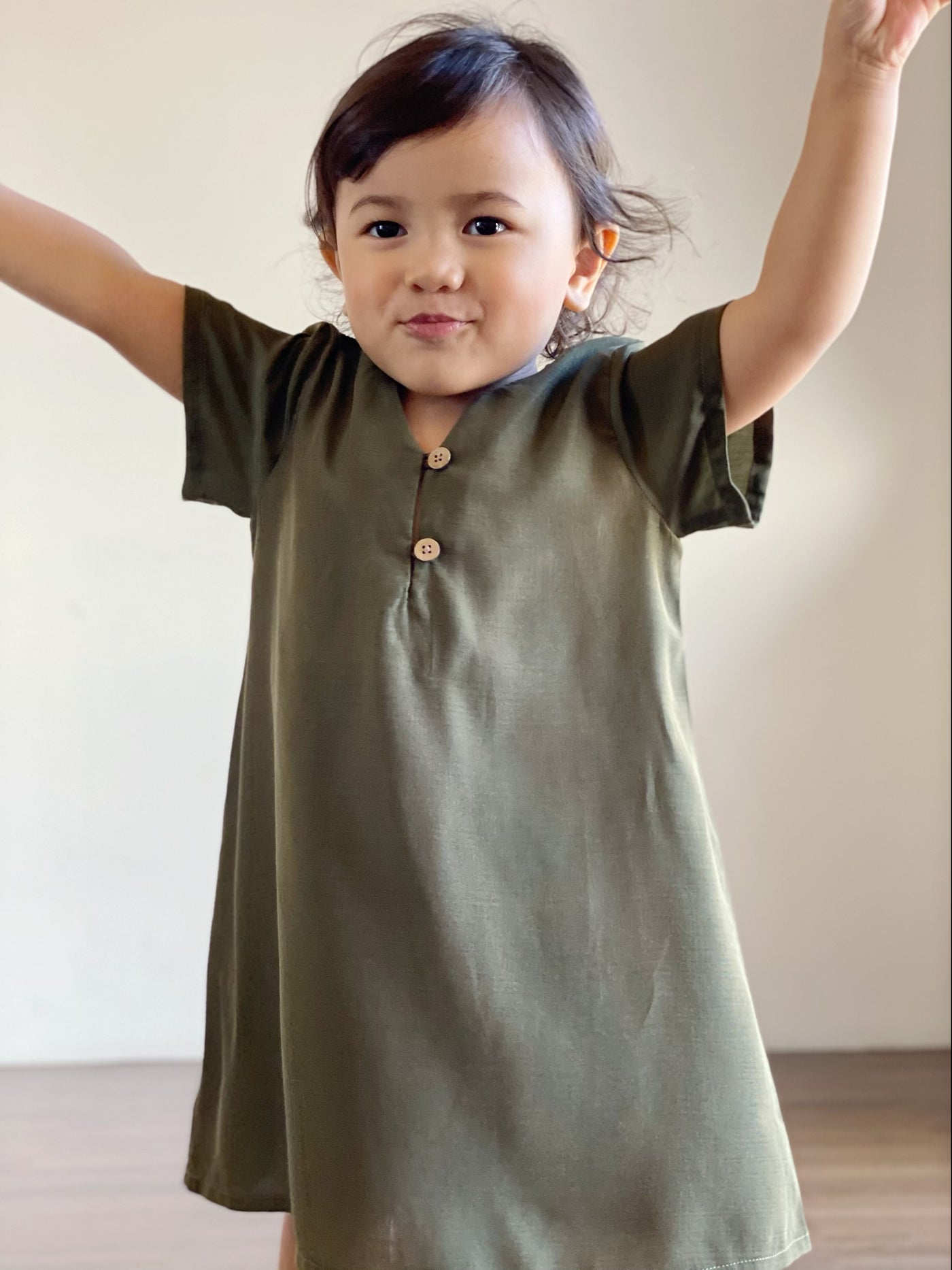 ULYA Baby's One-Piece Dress in Olive