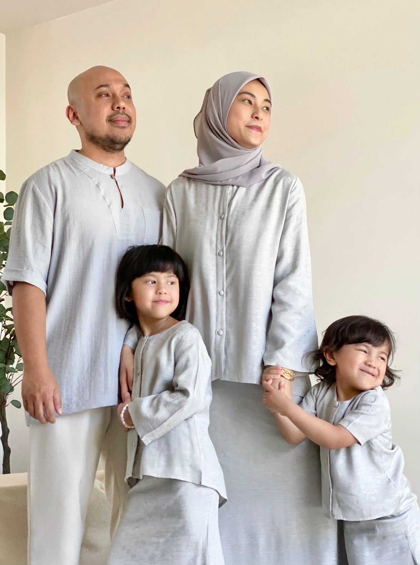 DEWI Flare Modern Kurung Set in Grey