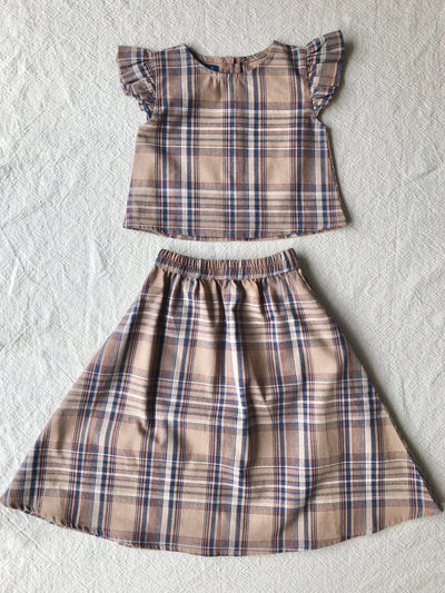 MANIS Baby’s Mini Kurung Set in Brown Plaid