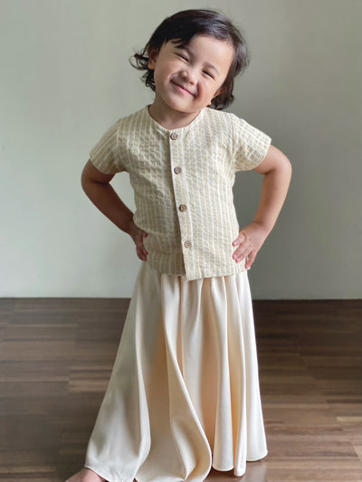 TARI Baby’s Blouse and Circle Skirt Set in Cream